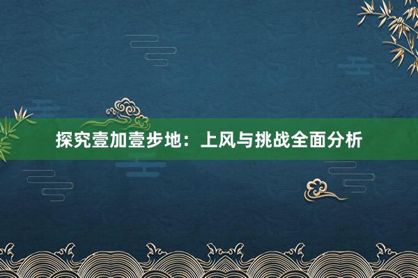 探究壹加壹步地：上风与挑战全面分析